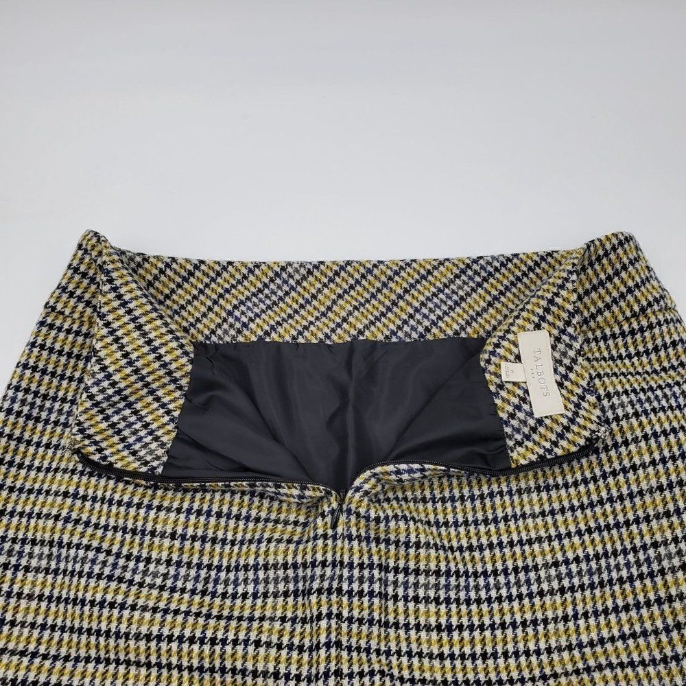 Talbots Womens Skirt Knee Zip Pockets Houndstooth Pencil Size 8 - Picture 6 of 9